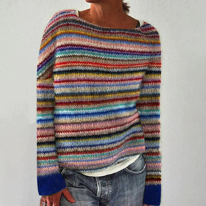 Margot - Modischer Langarmpullover mit schickem Streifendesign