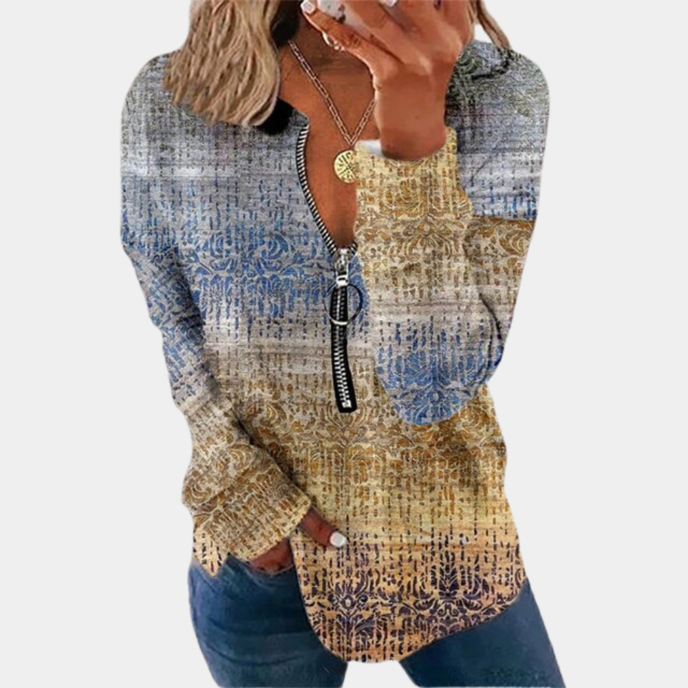 Damenpullover mit Vintage-Print für einen zeitlosen Look