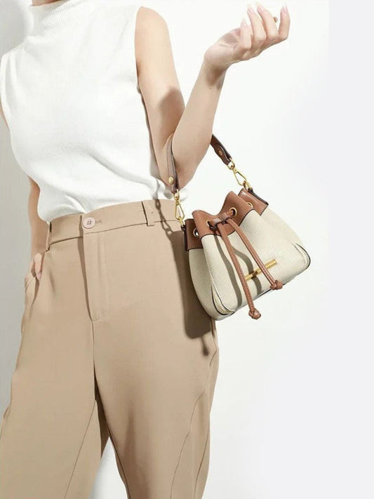 Kleine Leder-Eimer-Tasche