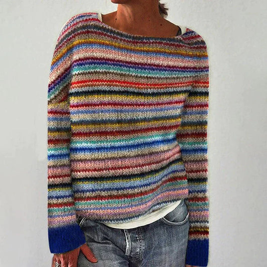Margot - Modischer Langarmpullover mit schickem Streifendesign