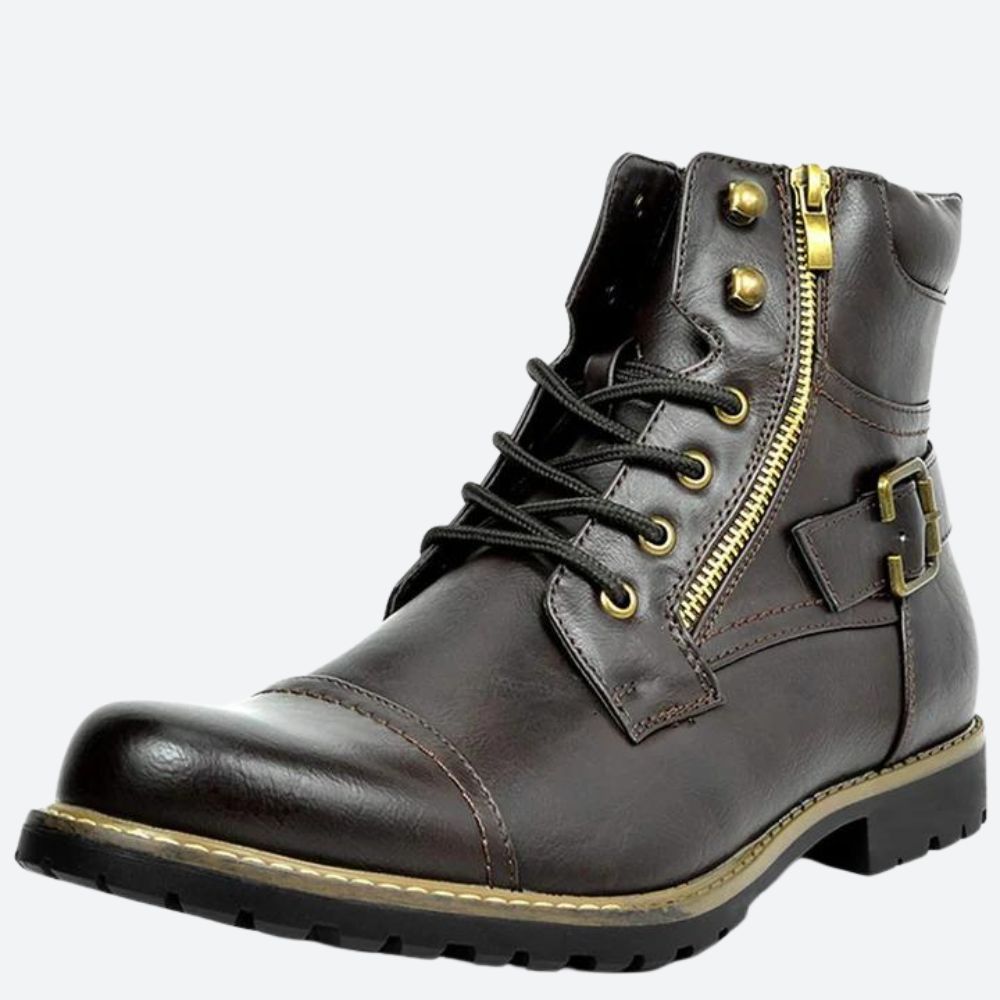 Stylische Motorradstiefel aus echtem Leder für Männer - Andreas