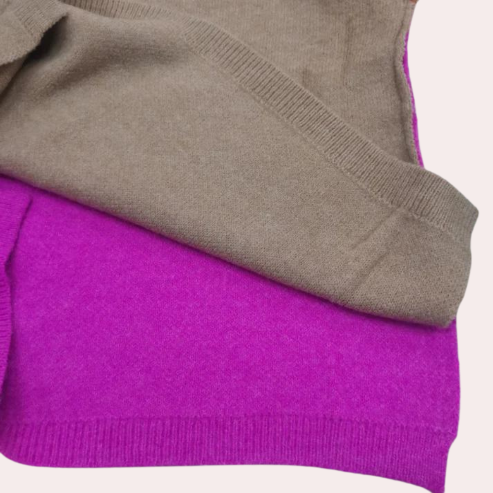 Stylischer Colour Block Pullover für Frauen