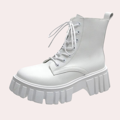 Venetia - Eleganter Damenstiefel mit raffinierten Schnürsenkeln und praktischem Reißverschluss