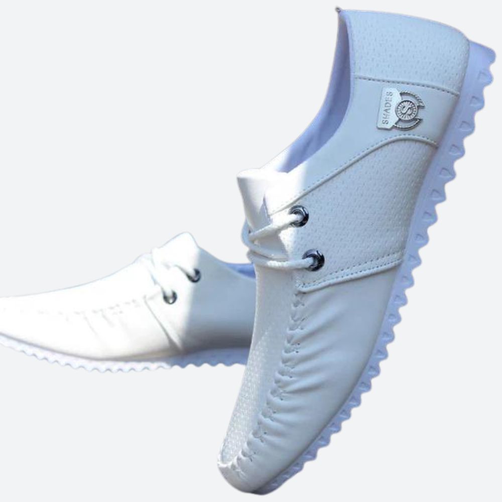 Stylische atmungsaktive weiße Herrenschuhe - Marlo