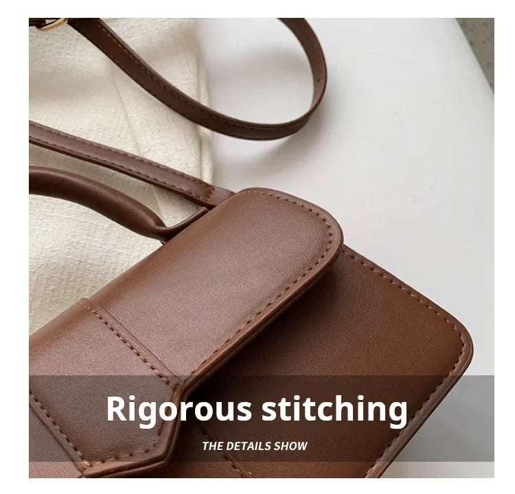 Leder Schultertasche. Modische Umhängetaschen Vintage Unterarmtasche