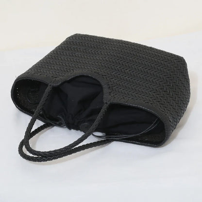 Echte Leder Schultertasche Weben Lässige Einkaufstasche