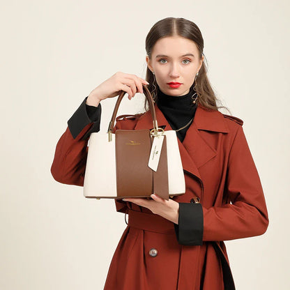 Luxuriöse Handtasche Mode Druck Große Kapazität Weiches Leder