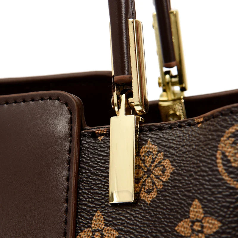 Luxuriöse Handtasche Mode Druck Große Kapazität Weiches Leder