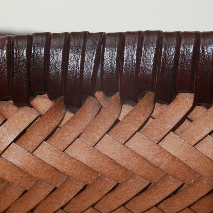 Echte Leder Schultertasche Weben Lässige Einkaufstasche