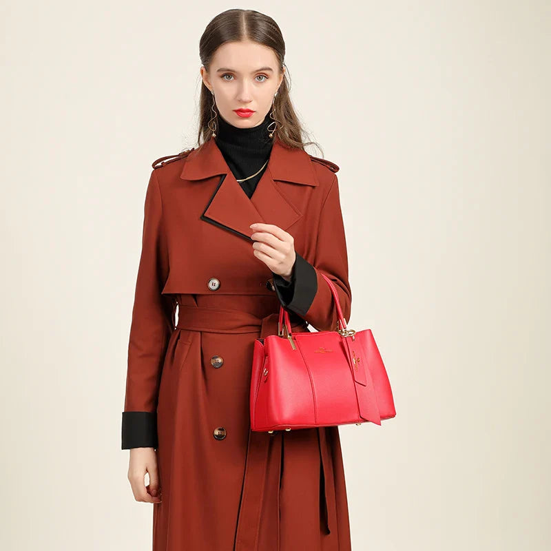 Luxuriöse Handtasche Mode Druck Große Kapazität Weiches Leder