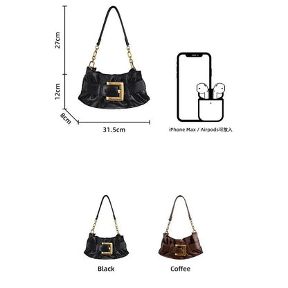 Luxuriöse Damenhandtasche aus weichem Leder. Krokodilmuster Faltentasche