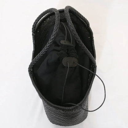 Echte Leder Schultertasche Weben Lässige Einkaufstasche