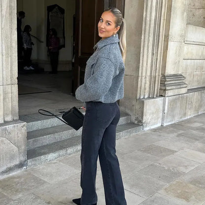 Carla - Modische kurze Herbstjacke mit Luxus-Reißverschluss für Frauen