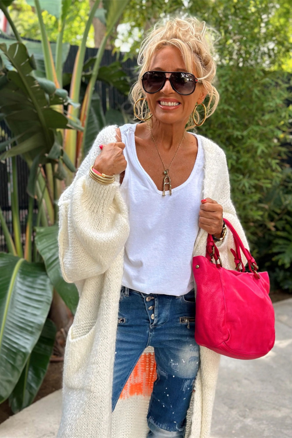 Lieblich - Übergroßer Strick-Langcardigan