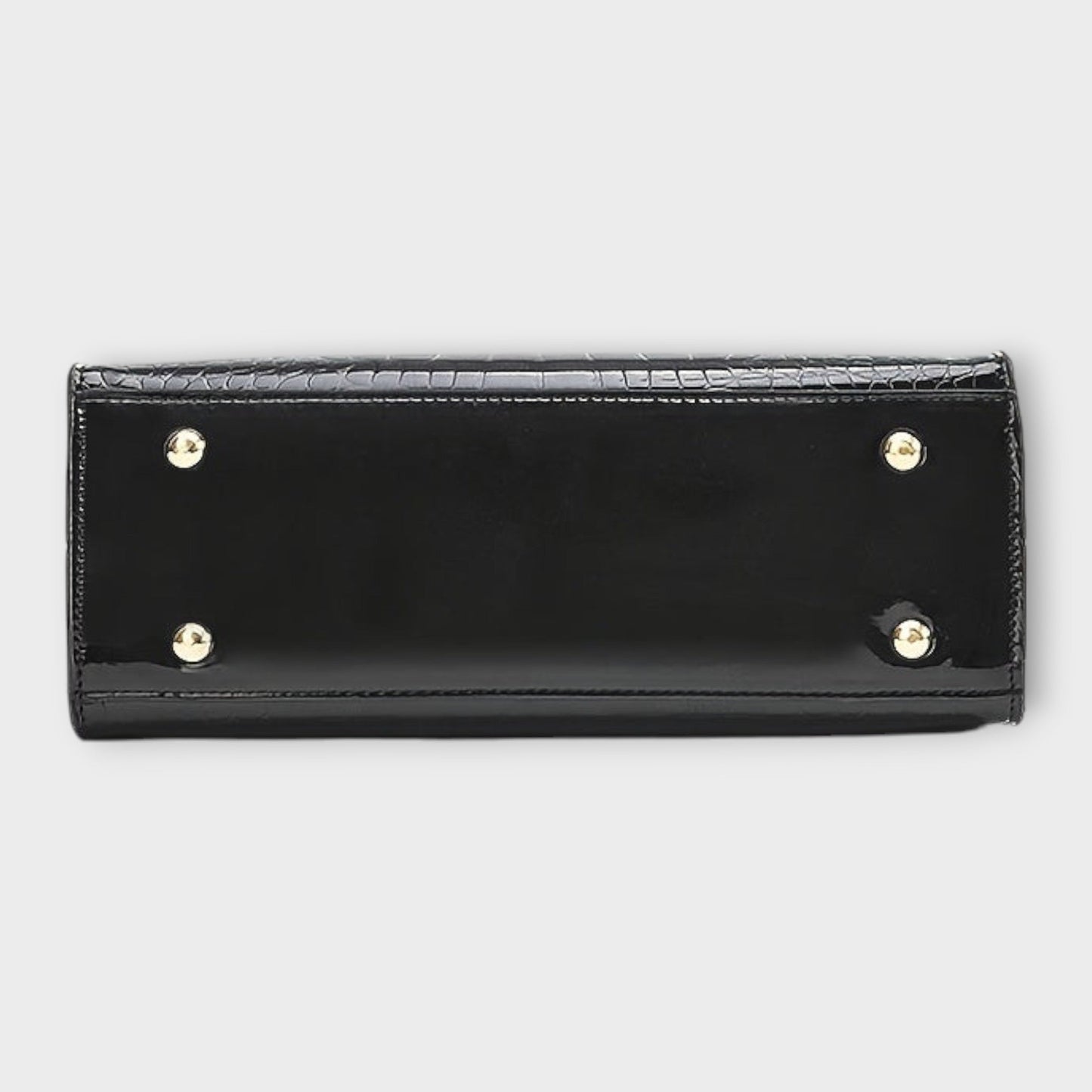 Lora. -  Glänzende Krokodilledermuster-Handtasche