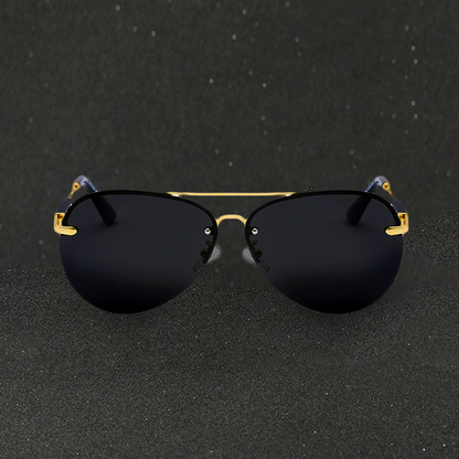 Alec - Stylische schwarze polarisierte Piloten-Sonnenbrille für Männer