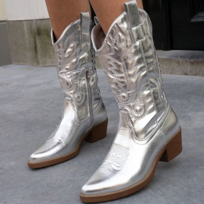 Gracie - Wunderschöne metallische Cowboystiefel für einen glamourösen Look