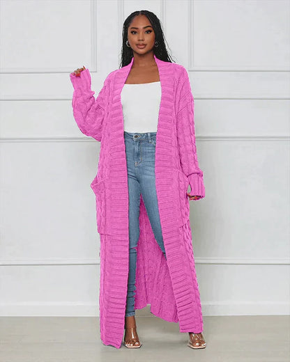 Theodora - V-Ausschnitt Langer Freizeitcardigan