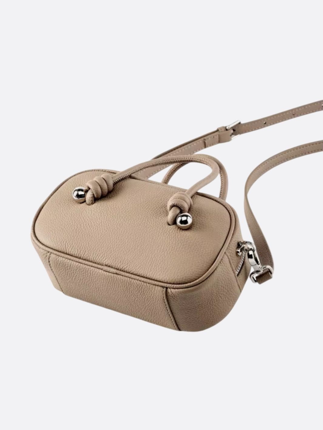 Rechteckige Handtasche aus echtem Leder für Frauen