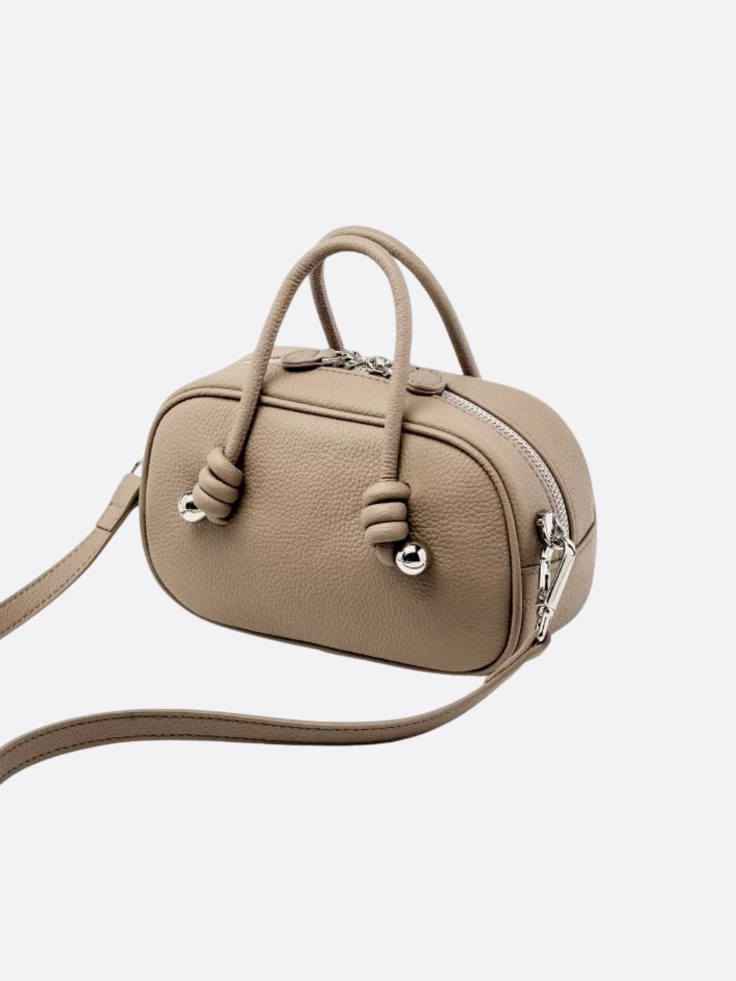 Rechteckige Handtasche aus echtem Leder für Frauen