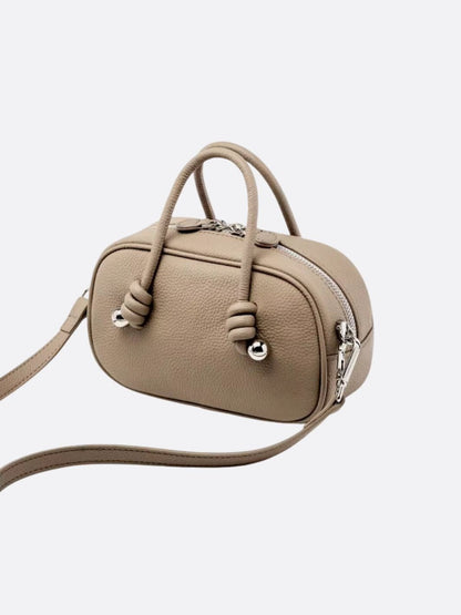 Rechteckige Handtasche aus echtem Leder für Frauen